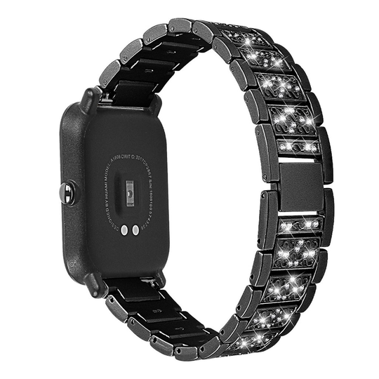 20mm Samsung Galaxy Watch Active rhinestone stainless steel watch band - Black