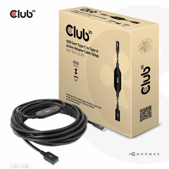 CLUB 3D USB Gen1 Type C To Type-A Cable