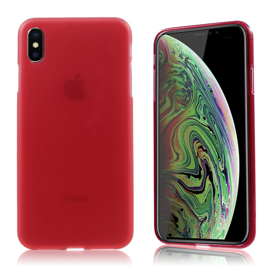 iPhone 9 Plus Kaksipuolinen Matta Pintainen Muovinen Takasuoja Kuori - Punainen