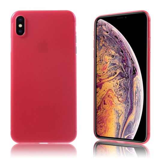 iPhone Xs Max erittäin ohut kova muovinen takasuojakuori - Punainen