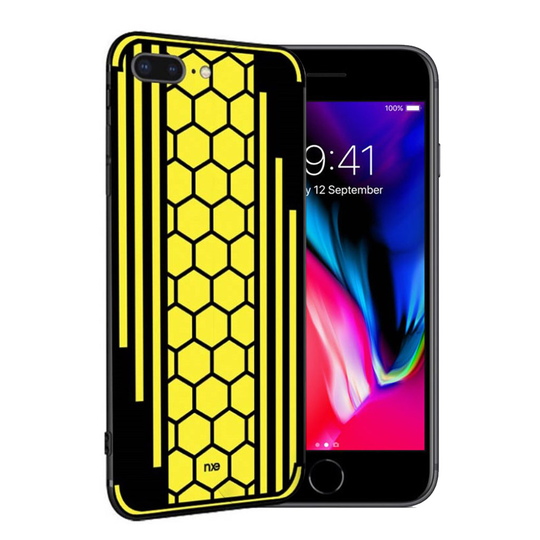 NXE iPhone 7 Plus ja 8 Plus hunajakennokuvioitu suojakuori - Keltainen
