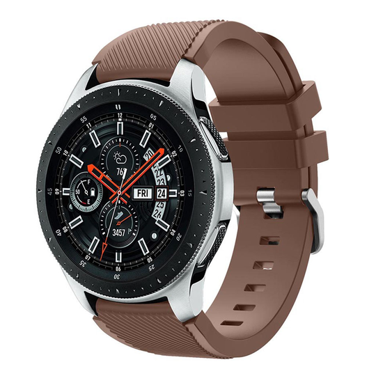 Samsung Galaxy Watch (46mm) tvilli pintainen joustava silikooni vaihdettava ranneke - Ruskea