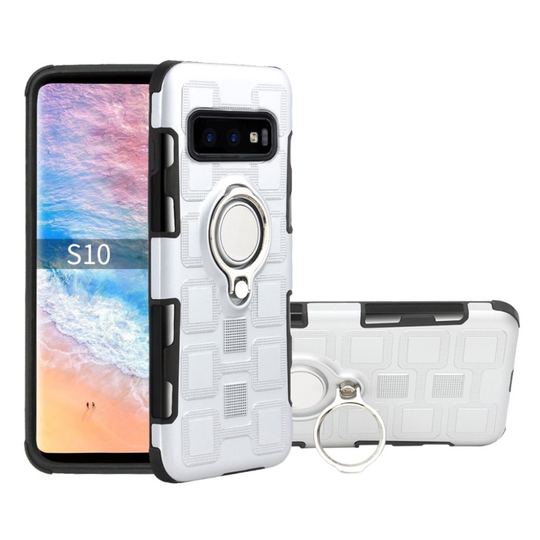 Samsung Galaxy S10 geometria kuosinen hybrid suojakotelo - Hopea