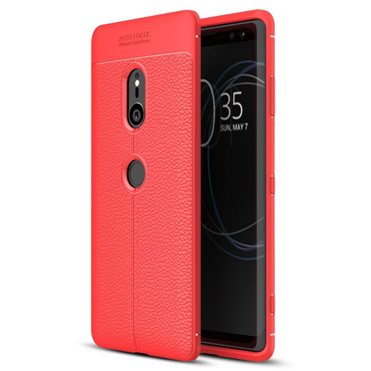 Sony Xperia XZ3 Pehmeä Liitsihedelmä Jyvä Rakenteinen Muovi Takasuoja Kuori - Punainen