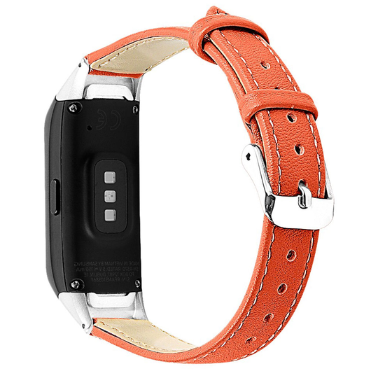 Samsung Galaxy Fit cowhide leather watch band - Orange