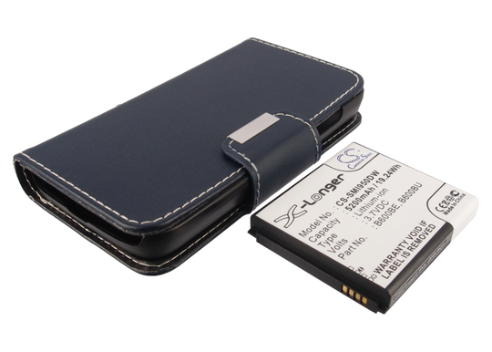 Samsung Galaxy S4 GT-I9500 GT-i9505 akku erillisellä Flip Cover suojalla 5200 mAh