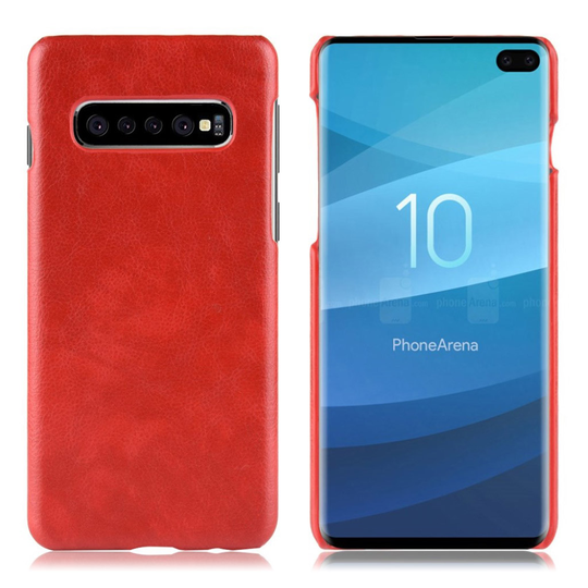 Samsung Galaxy S10 Plus litsi nahkainen Suojakotelo - Punainen