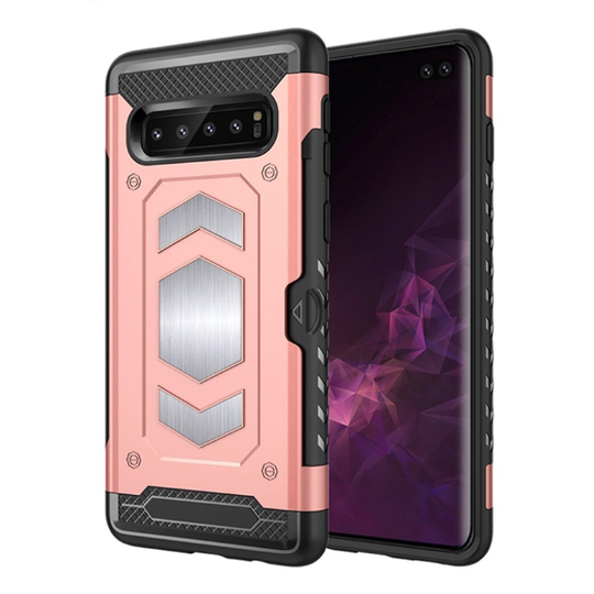 Samsung Galaxy S10 Plus kestävä kombo suojakotelo - Punakulta