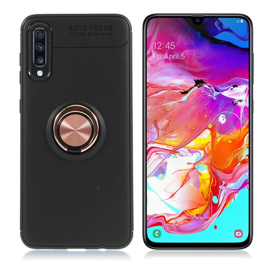 Samsung Galaxy A70 finger ring case - Black / Rose Gold