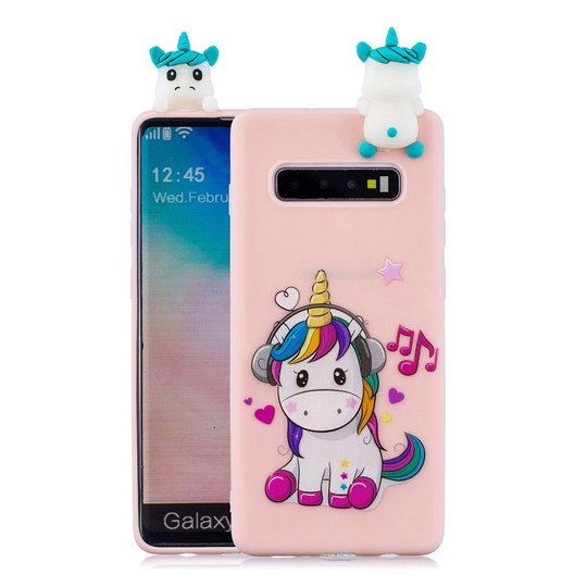 Samsung Galaxy S10 3D animal doll case - Unicorn Enjoying Music
