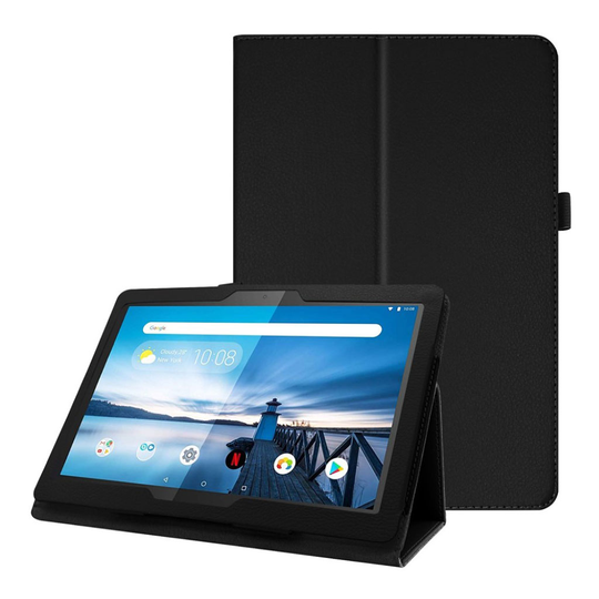 Lenovo Tab P10 litsi nahkainen suojakotelo - Musta