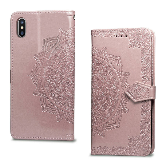 iPhone Xs Max Printti kuviollinen mandala lompakko suojakotelo synteetti nahasta - Ruusu Kulta