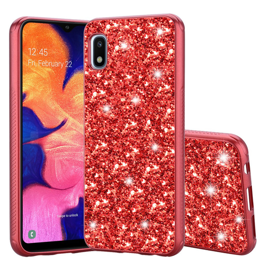 Glitter Samsung Galaxy A10e kuoret - Punainen