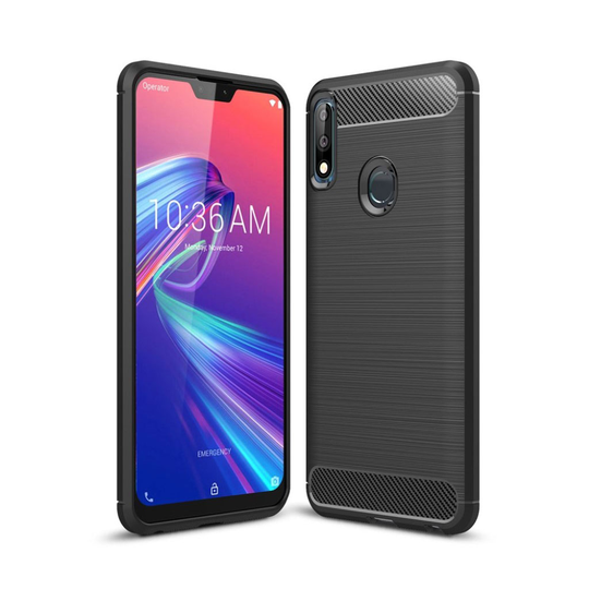 Asus ZenFone Max Pro (M2) hiilikuitu pintainen harjattu suojakotelo - Musta