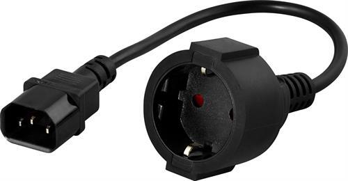 Maadoitettu Kaapeli Laitteen Virtasovittimeen Kytkemistä Varten, Suora IEC 60320 C14 - Suora CEE 7/