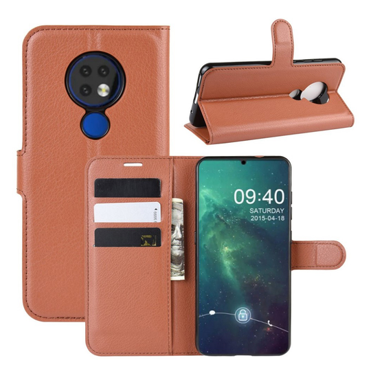 Classic Nokia 6.2 flip kuoret - Ruskea