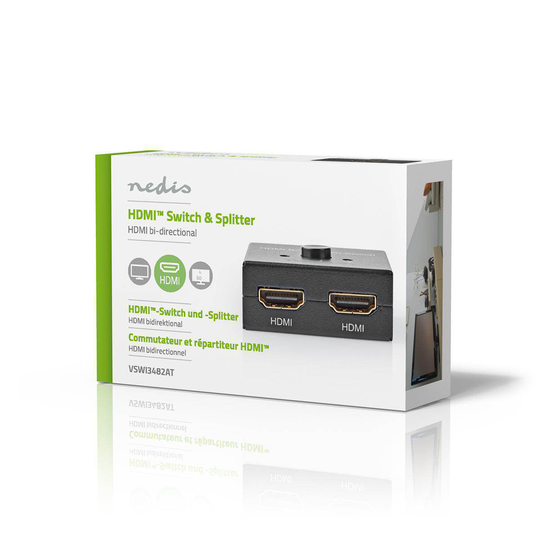 HDMI kaksisuuntainen kytki 2 x 1 tai 1 x 2 lähdöt - 4K - HDCP 2.2
