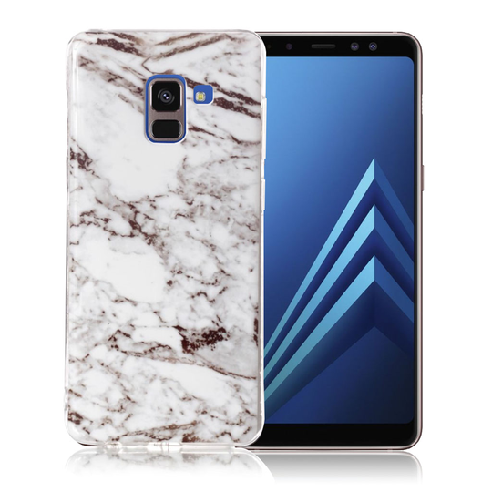Samsung Galaxy A8 (2018) IMD Kuviollinen Pehmeä TPU Takasuoja Kuori - Harmaa Marmori