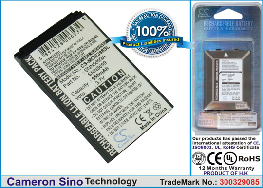 Cameron Sino tarvikeakku Motorola E398 ROKR E1 ROKR E3 V810 C150 akku 950 mAh