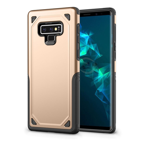 Samsung Galaxy Note9 Kilpi Hybriidi Karu Pinnoitettu Muovi Ja Silikooni Takasuoja kuori - Kulta