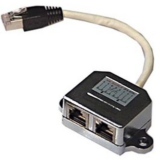 Y-verkkokaapeli, 1xRJ45 Ur - 2xRJ45 Na, FTP Cat5