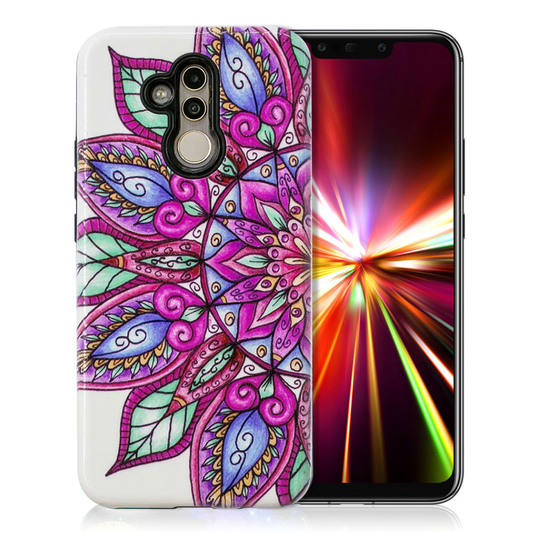 Huawei Mate 20 Lite kohokuviollinen hybriidi muovinen takasuoja kuori - Puolikas Kukka