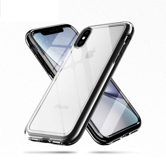 iPhone Xs Max vedenkestävä akryyli ja silikooni muovi hybriidi suojakuori - Musta