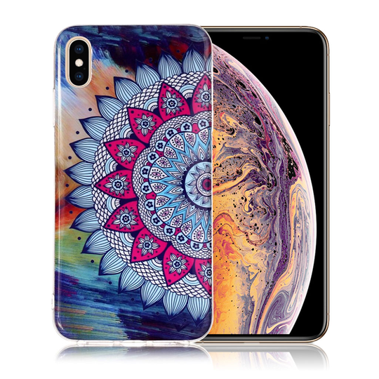 iPhone 9 Plus IMD Kuviollinen Pehmeä Muovinen Takasuoja Kuori -Mandala Kukka