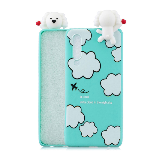 Huawei P30 3D Suloinen nukke kuosi suojakotelo - Pilvi