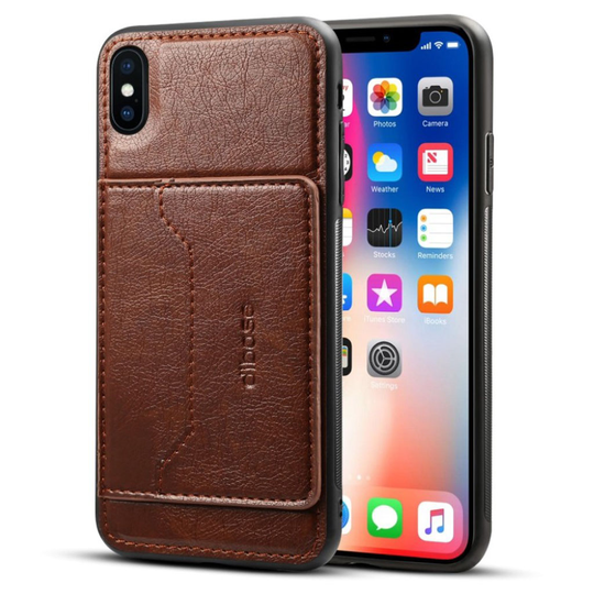 iPhone 9 Plus Villihevos Rakenne Synteetti Nahka Pinnoitettu Kova Muovi Takasuoja Kuori - Kahvi