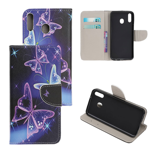 Samsung Galaxy A40 cross texture leather case - Beautiful Butterfly