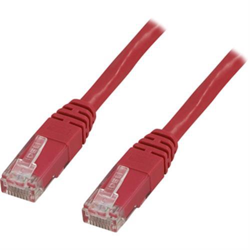 Laitekaapeli, U/UTP Cat6, 0,5 M, Ristiinkytketty, 250 MHz, Delta-sertifioitu, LSZH, Punainen