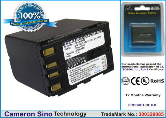 JVC BN-V428 BN-V428U BN-V438 BN-V438U yhteensopiva akku 3300 mAh