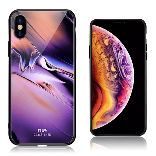 iPhone Xs Max NXE sarjan hybriidi suojakuori lasista ja muovista - Tyyli B