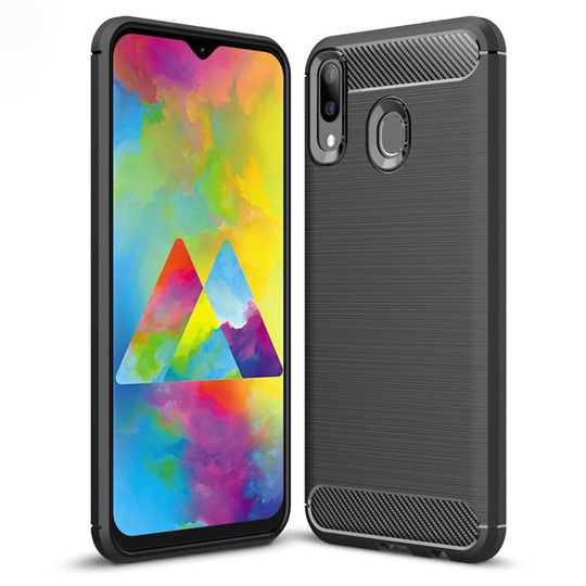 Carbon Flex Samsung Galaxy M20 kuoret - Musta