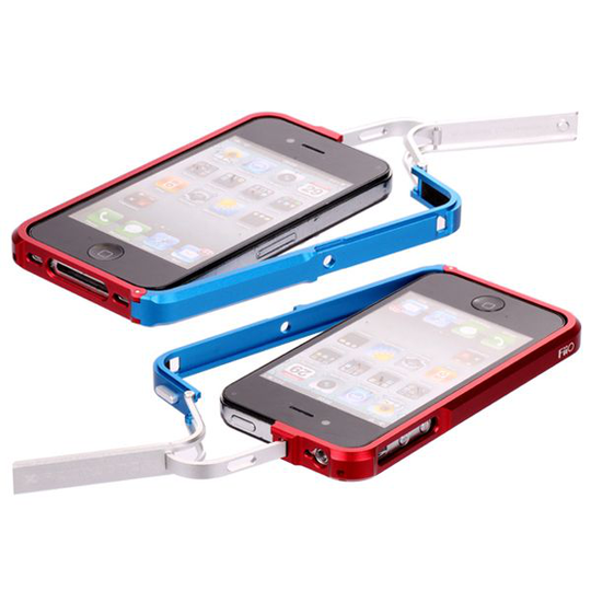 FiiO X-Fighter (Punainen - Sininen - Hopea) Alumiininen Bumper - iPhone 4/4S