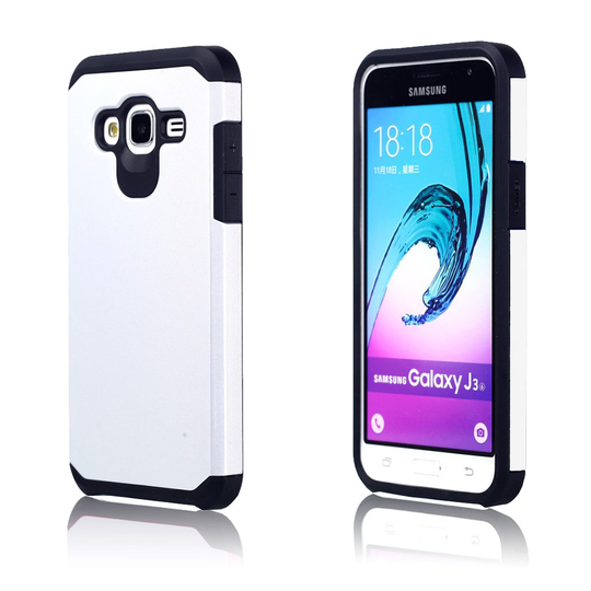 Samsung Galaxy J3 (2016) Yhdistelmä Muovikuori - Hopea
