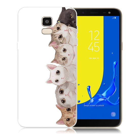 Samsung Galaxy J6 (2018) Kuviollinen Printattu Pehmeä Muovi Takasuoja Kuori - Kissa Kuvio