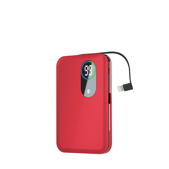 Forever Core Varavirtalähde 5000 mAh + Lightning-kaapeli punainen