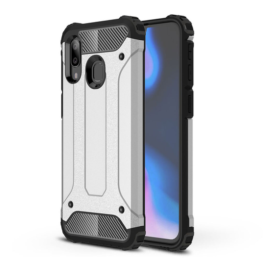 Samsung Galaxy A40 armor guard hybrid case - Silver