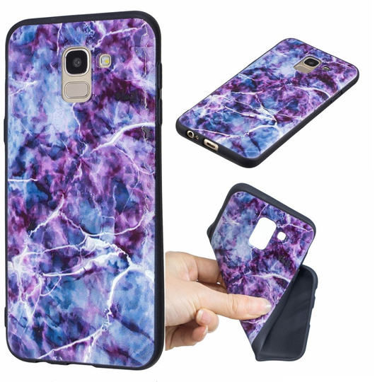 Samsung Galaxy J6 (2018) Kohokuviollinen joustava silikooni muovinen takasuoja kuori - Marmori