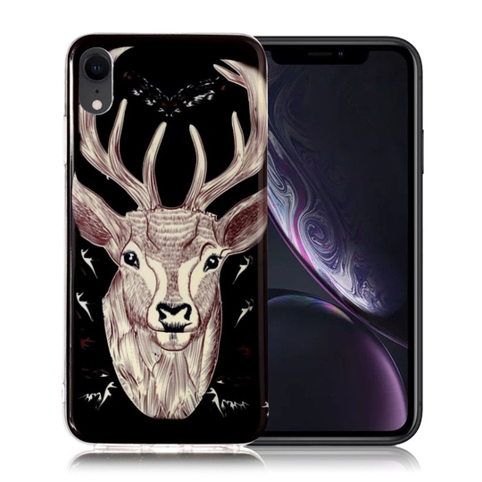 iPhone 9 Valoisa Kuviollinen Pehmeä Muovinen Takasuoja Kuori - Hirvi