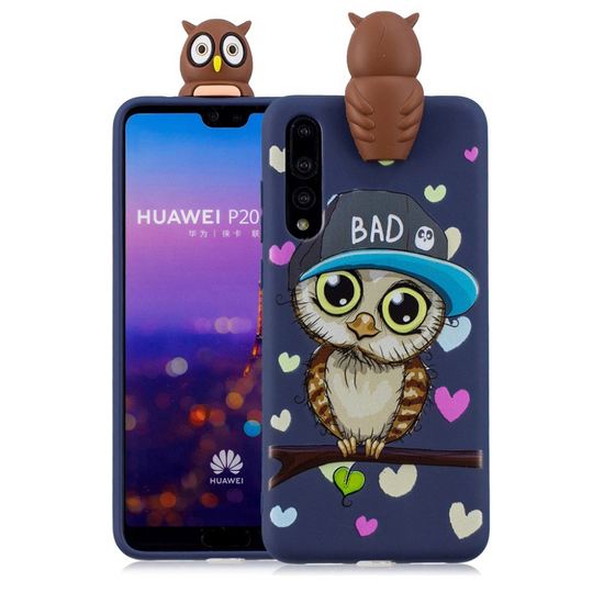 Huawei P20 Pro 3D Söpö Nukke Kuvio TPU Puhelin Kuori - Poika Pöllö
