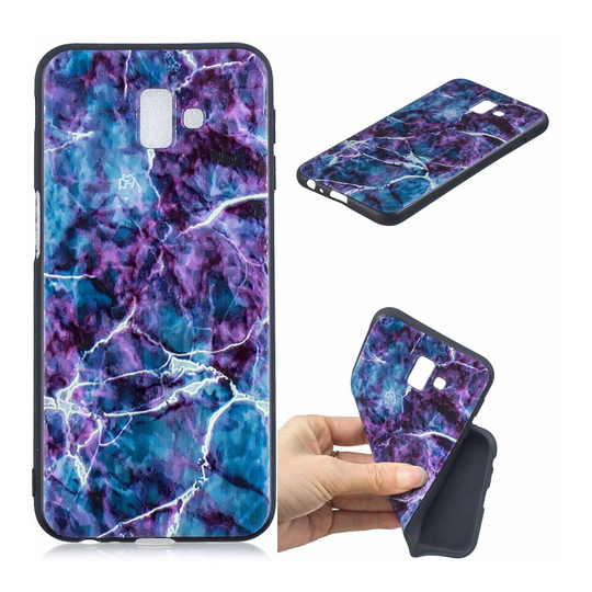 Samsung Galaxy J6 Plus (2018) kohokuviollinen silikooninen takasuoja kuori - Marmori