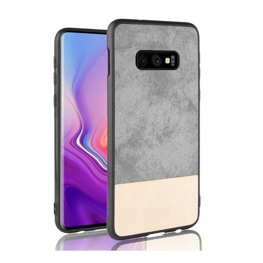 Samsung Galaxy S10e Kaksivärinen nahkainen Suojakotelo - Harmaa
