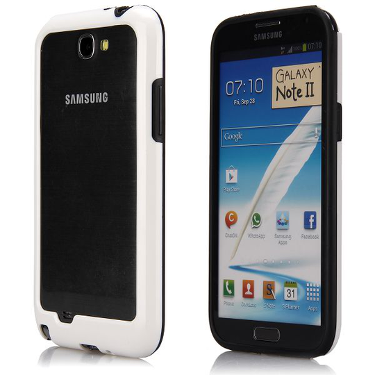 Dual Compund (Valkoinen - Musta) Samsung Galaxy Note 2 Bumper
