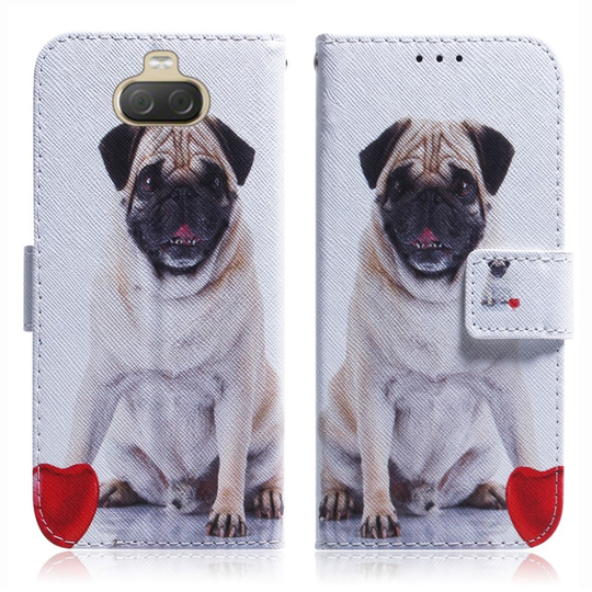 Sony Xperia 10 Plus patterned leather case - Dog and Heart