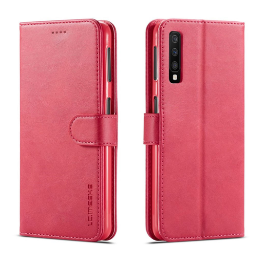 Samsung Galaxy A7 (2018) LC.IMEEKE synteetti nahkainen lompakko suojakotelo magneetti lukolla - Ruusu