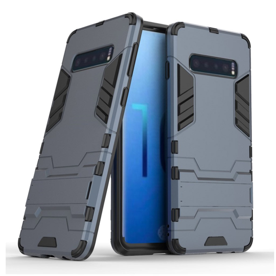Samsung Galaxy S10 cool guard takatuki hybrid suojakotelo - Tummansininen