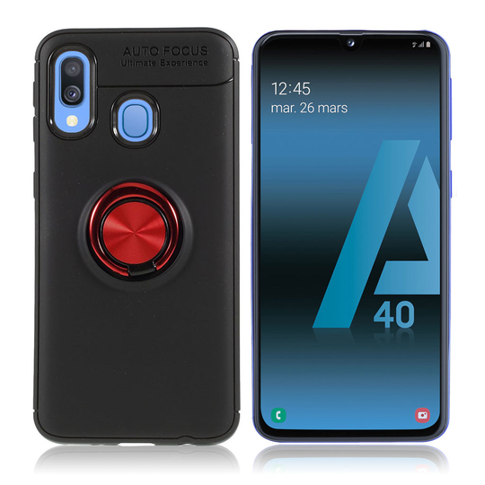 Samsung Galaxy A40 finger ring case - Black / Red